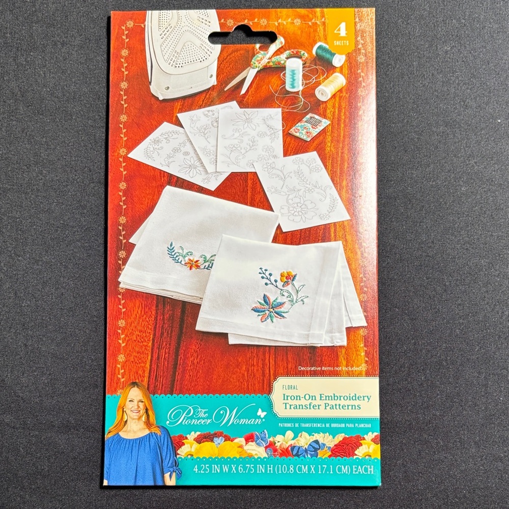 The Pioneer Woman Floral Iron-On Embroidery Transfer Patterns